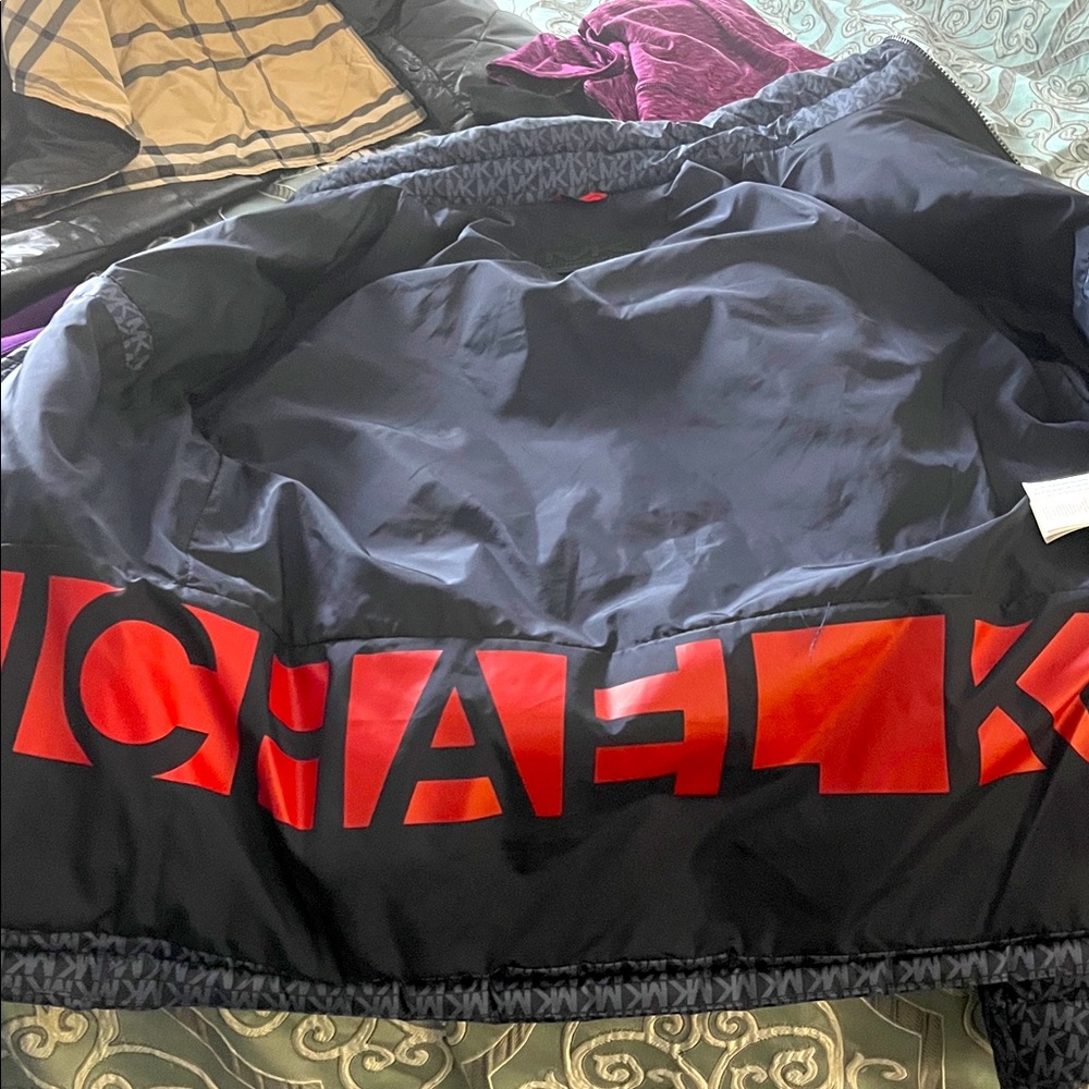 Michael Kors Navy Patterned Puffer Jacket - image 2